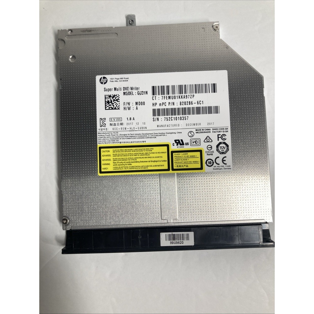 HP Laptop DVD Drive Unisex OS Black GUD1N 9.5mm Internal SATA Writer 820286-6C1